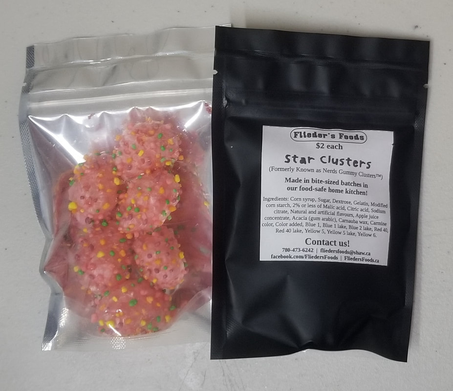 Star Clusters (formerly known as Nerds Gummy ClustersTM before freeze drying), in zip close mylar bag
