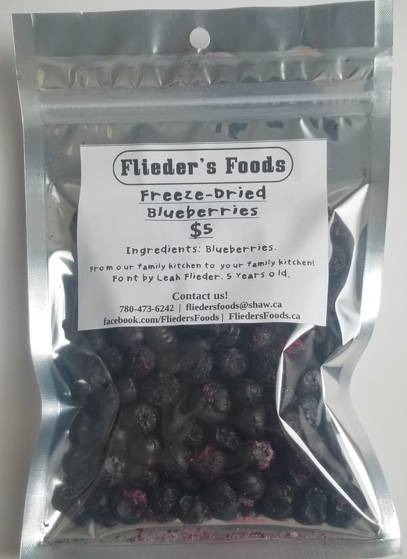 Freeze Dried Blueberries, one cup quantity in zipper close Mylar bag